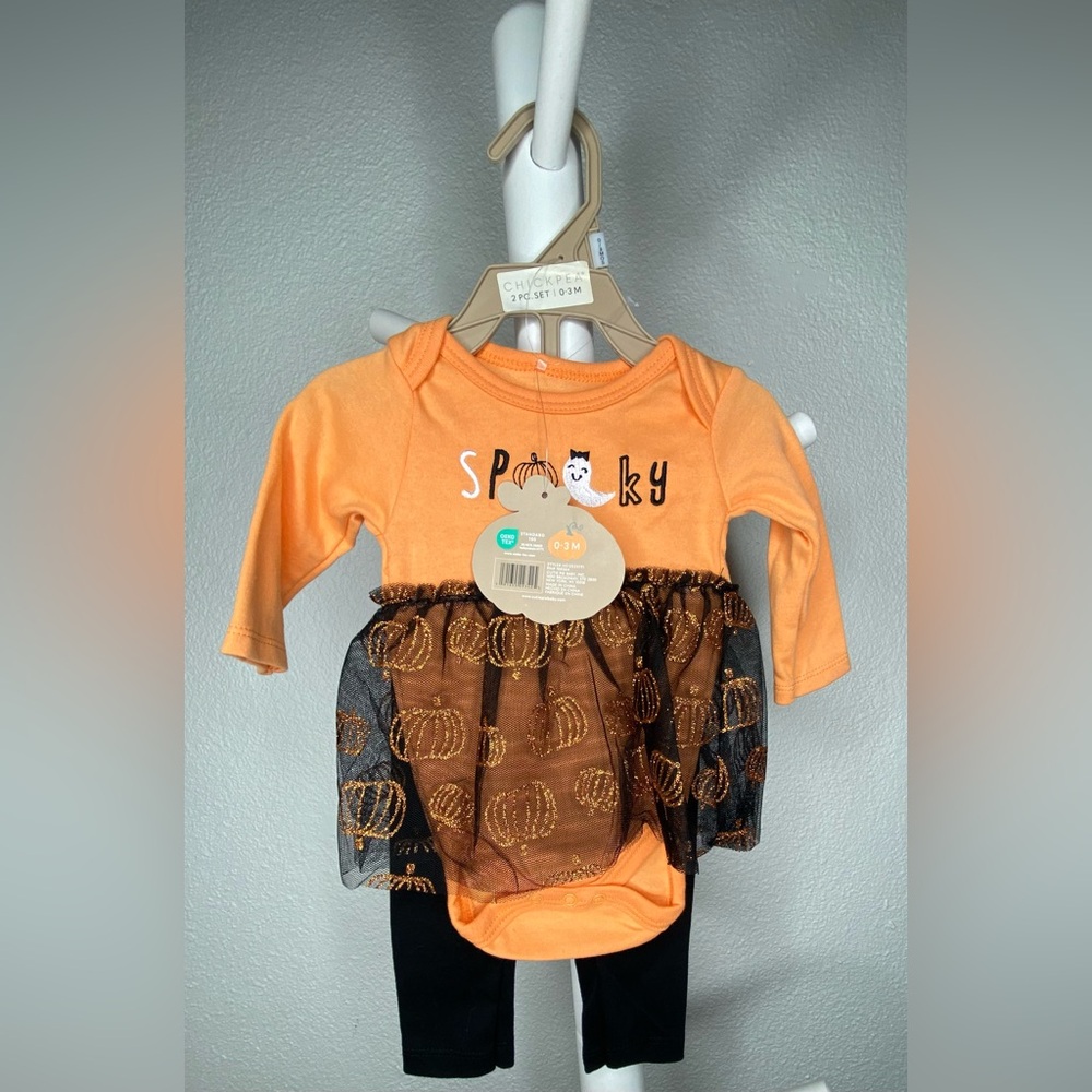 Chick Pea 2Pc  Set 0-3 Month girl Halloween Outfit - Picture 3 of 9